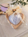 Ciotola a forma di cuore con sapone alla lavanda