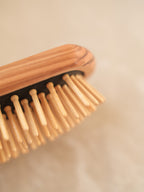 Spazzola rettangolare con denti in legno