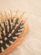 Spazzola ovale con denti in legno